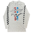 Ford Mustang Grey T-Shirt Logo Men's LS Top