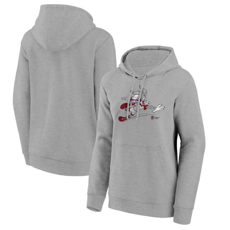 England Rugby Women's Hoodie Grey Looney Tunes Bugs Bunny Hoodie