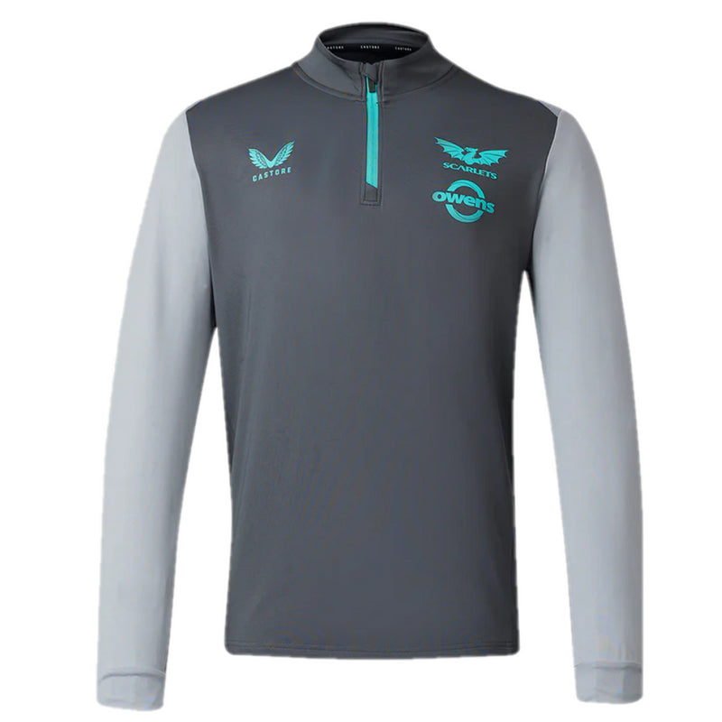 Scarlets Rugby 1/4 Zip Castore Men's Castore Grey Quarter Zip