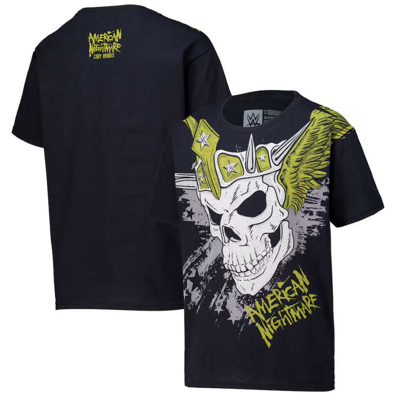 Cody Rhodes WWE T-Shirt Men's Crowned Skull Graphic Top