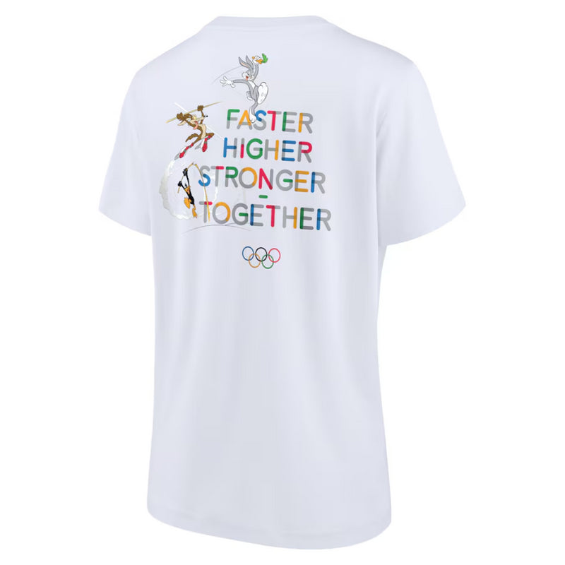 Paris 2024 Women's T-Shirt Olympics Looney Tunes White Top