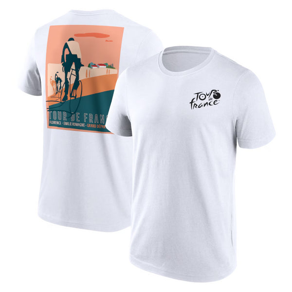 Tour De France T-Shirt Men's Cycling White Grand Depart Top