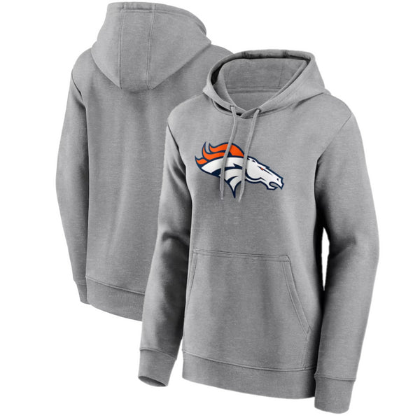 Denver Broncos Women's Hoodie NFL Grey Primary Logo Hoodie