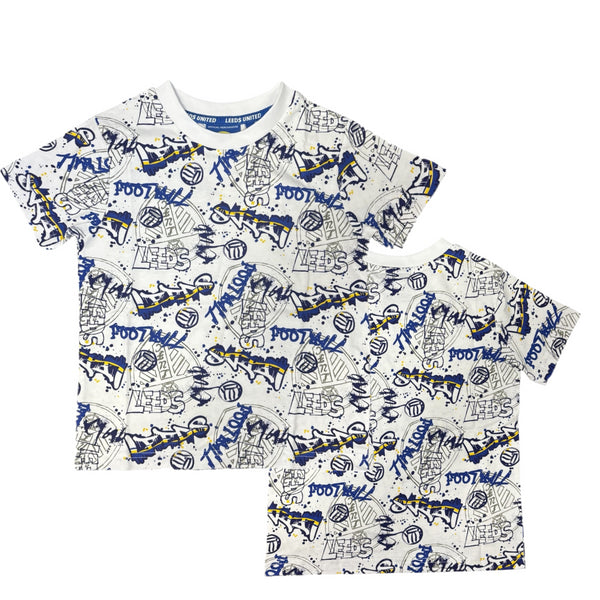 Leeds United T-Shirt Kid's All Over Print Football Top