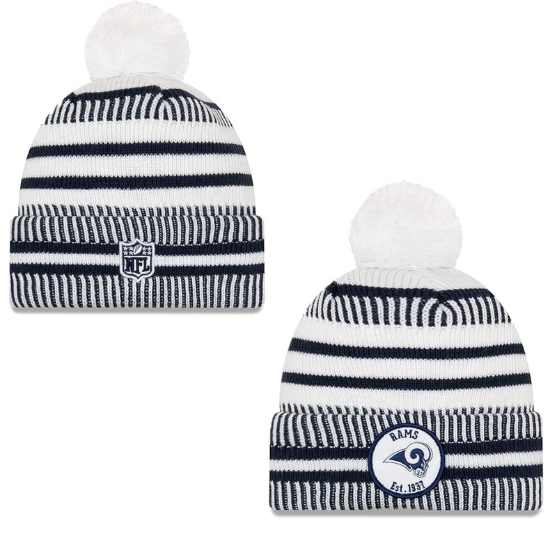 Los Angeles Rams Beanie New Era NFL White Knit Bobble Hat