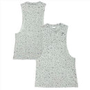 Gymshark Men's Tank Top Light Grey Micro Print Drop Arm Vest