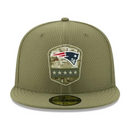 New England Patriots Cap NFL Men's New Era Khaki Fitted Hat
