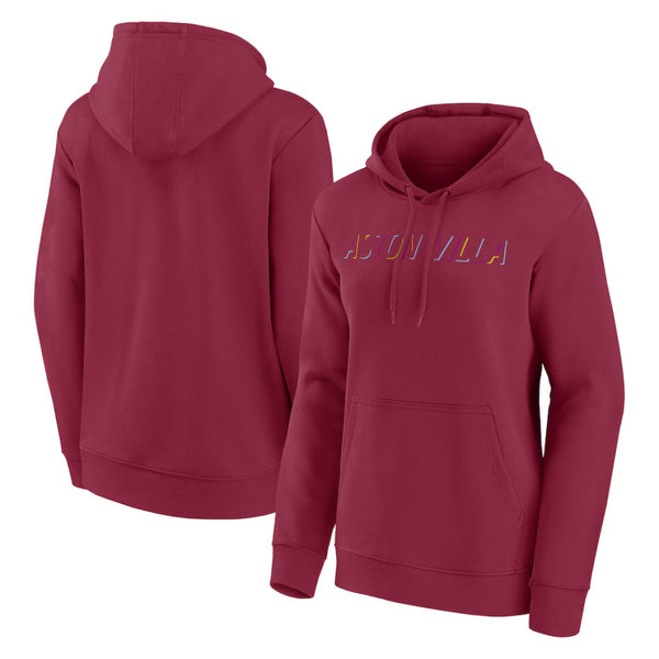Aston Villa Women's Hoodie Football Claret Wordmark Hoodie