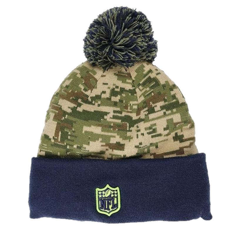 Seattle Seahawks Beanie New Era NFL Camo Knit Bobble Hat