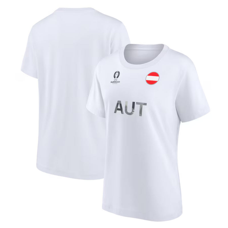 UEFA Euro Women's T-Shirt Football Austria Nation Flag Top