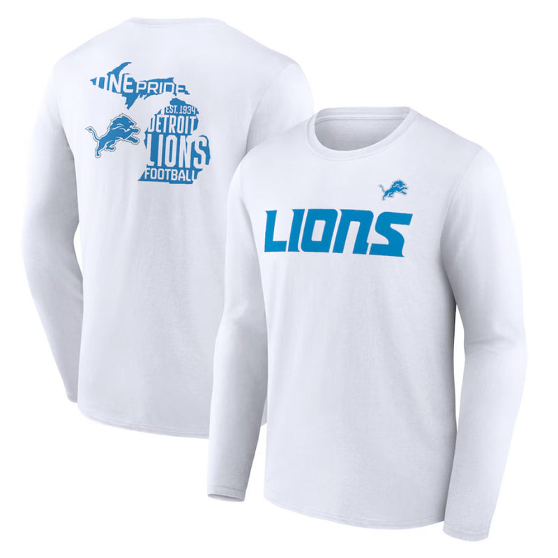 Detroit Lions Men's T-Shirt NFL Hometown HotShot Graphic LS Top