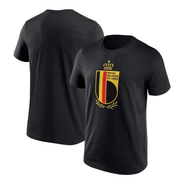 Belgium Men's Black T-Shirt Football Primary Logo Top