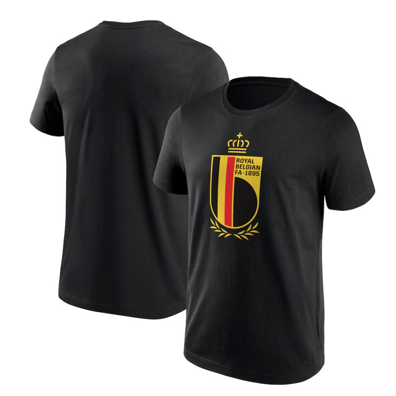 Belgium Men's Black T-Shirt Football Primary Logo Top
