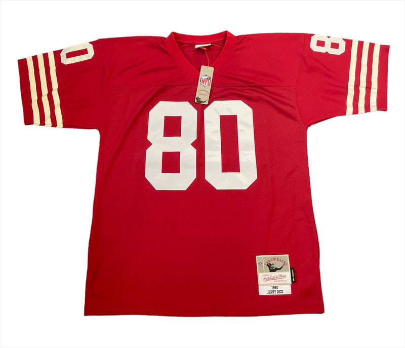 San Francisco 49ers Jersey Men's NFL M&N Retro Home Top - Rice