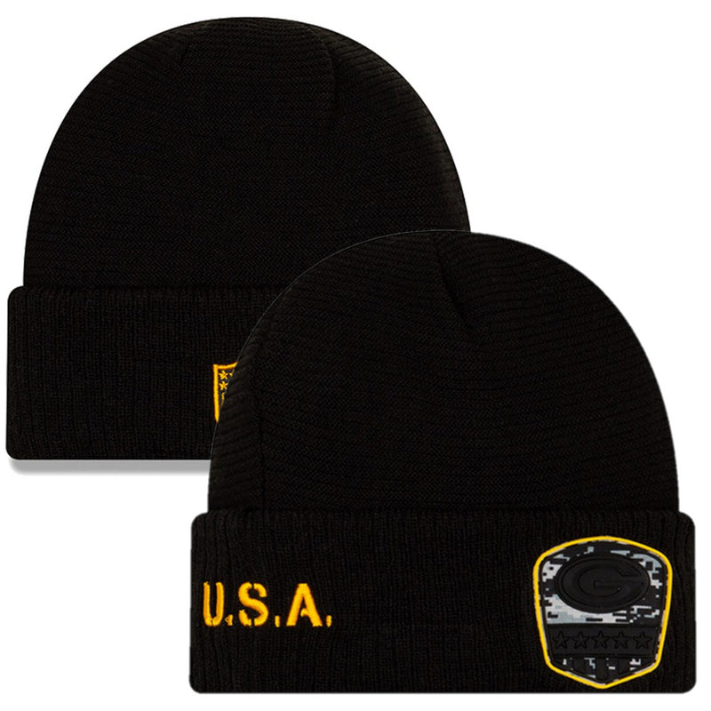 Green Bay Packers Beanie Adult New Era Salute To Service Hat