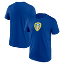 Leeds United Football T-Shirt Men's Logo Royal Blue Top