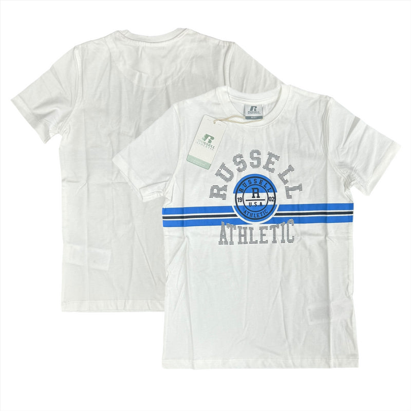 Russell Athletic Kid's T-Shirt Bright White Graphic Top