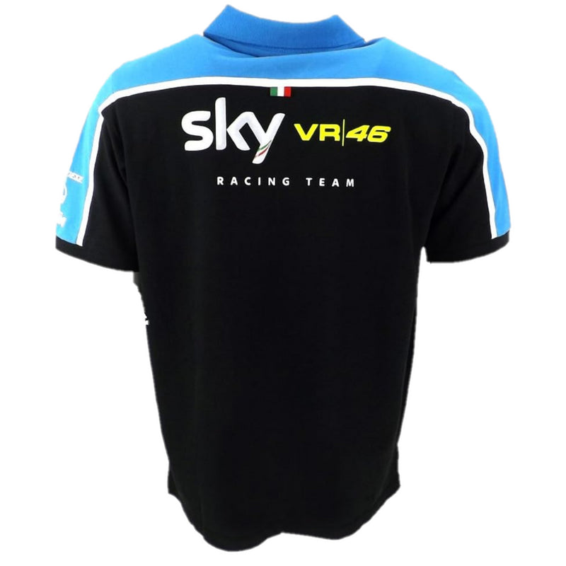 Team Sky Men's Polo MotoGP Vr46 Black Team Polo Shirt