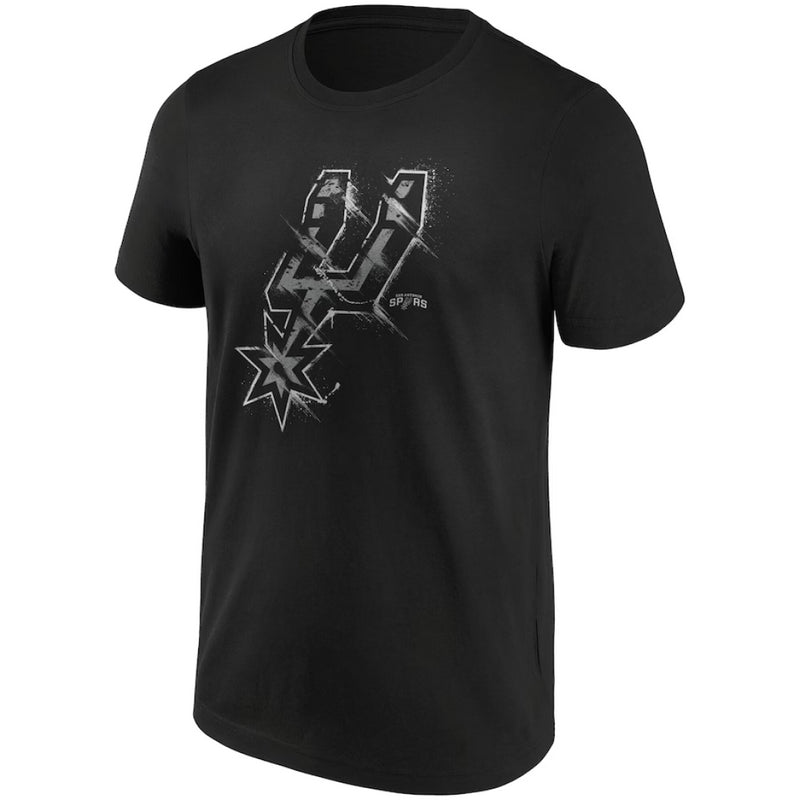 San Antonio Spurs T-Shirt Men's NBA Splatter Black Logo Top