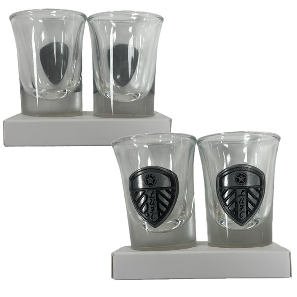 Leeds United Shot Glasses Football Glass 2PK Glasses