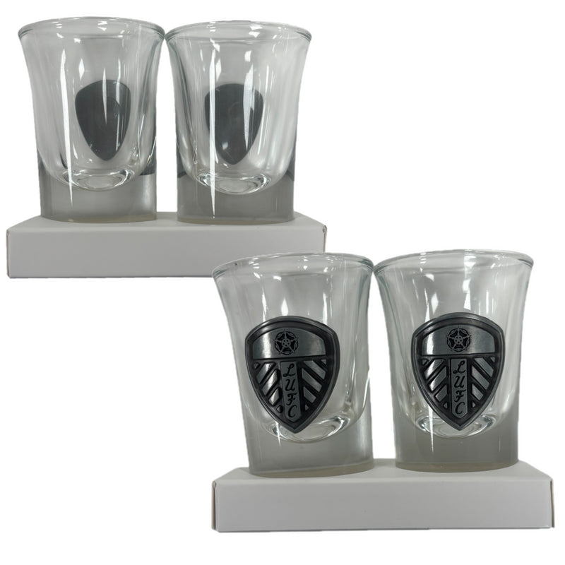 Leeds United Shot Glasses Football Glass 2PK Glasses