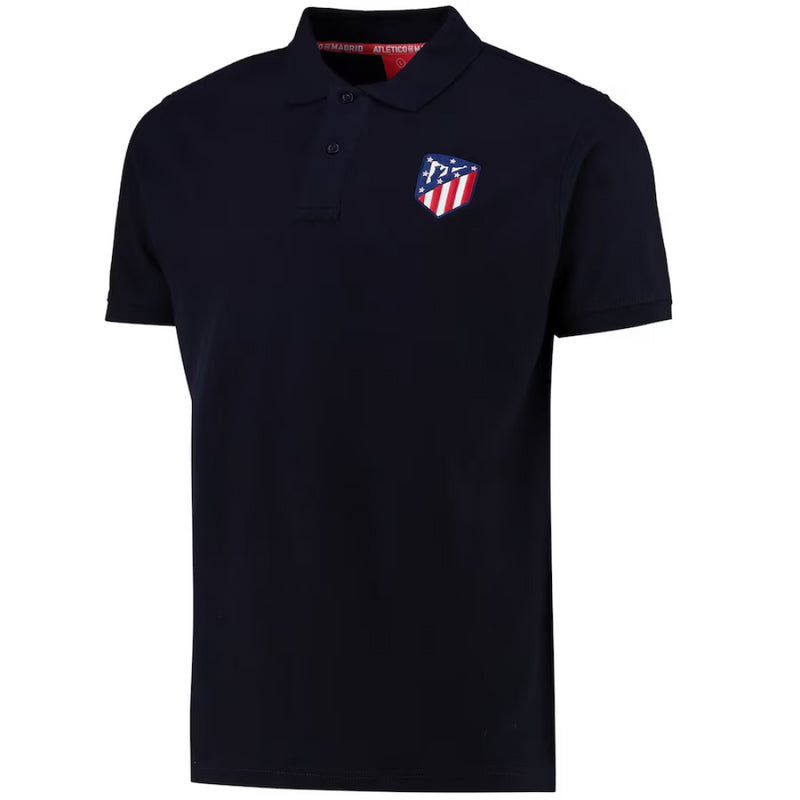 Atletico Madrid Football Polo Kid's Navy Core Crest Polo Shirt