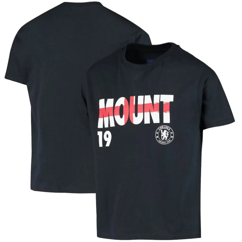 Chelsea Football Kid's T-Shirt Mason Mount No.19 Navy Top
