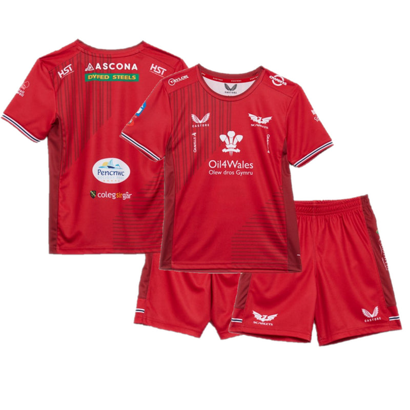 Scarlets Rugby Mini Kit Kid's Castore Home Mini Kit