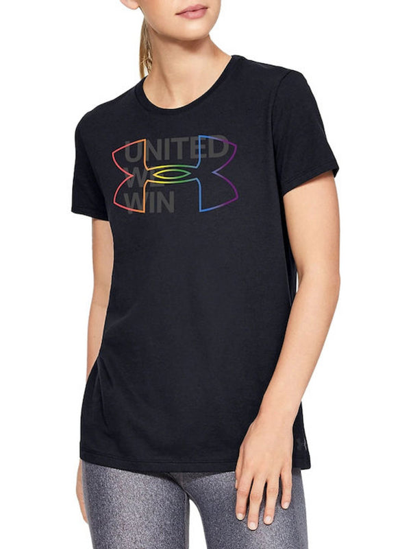 Under Armour Black T-Shirt Women's Gym Pride United Top