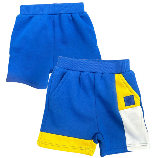 Leeds United Men's Shorts Football Panelled Blue/White Shorts
