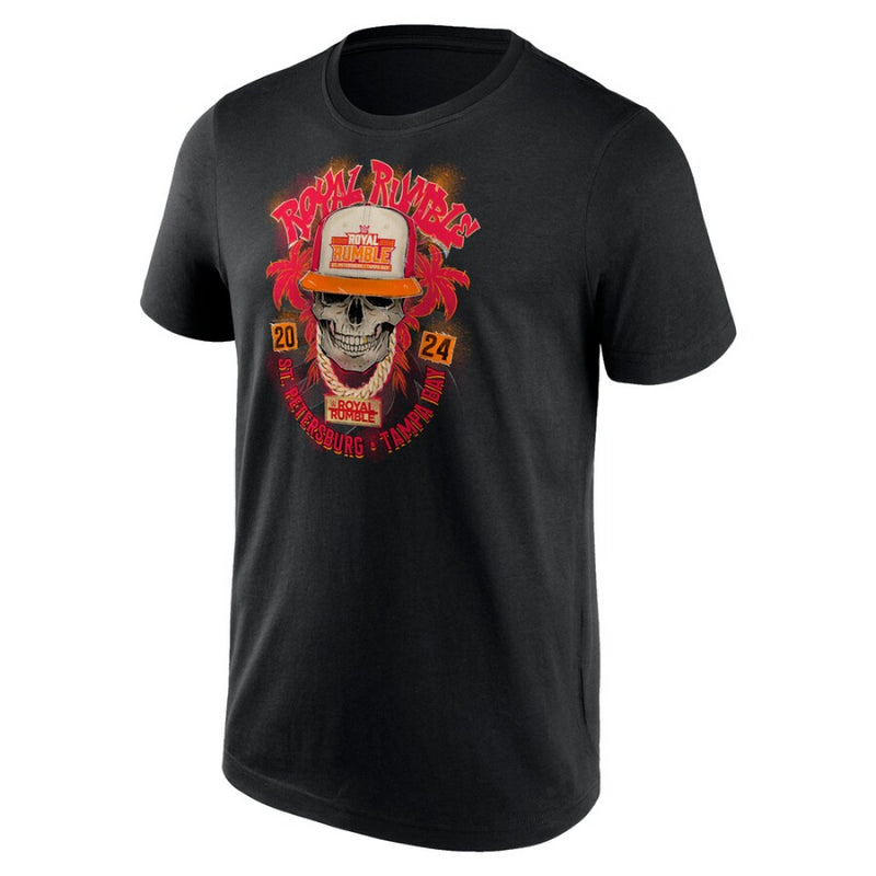 Royal Rumble Men's T-Shirt WWE Black Dressed Skull Top
