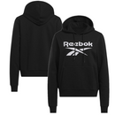 Reebok Women's Training Hoodie Black Logo Graphic Top