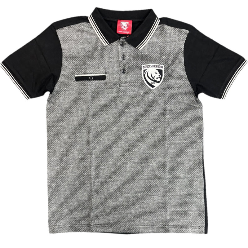 Gloucester Rugby Polo Top Men's Oxen Ripon Grey