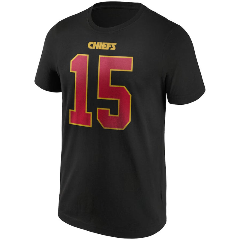 Kansas City Chiefs T-Shirt Men's NFL Mahomes 15 Black Top