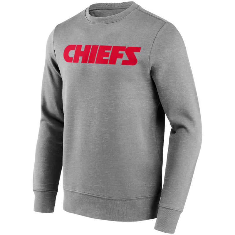 Kansas City Chiefs Sweatshirt Men's NFL Wordmark Grey Top