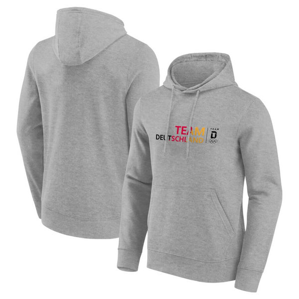 Team D Men's Hoodie Grey Wordmark Graphic Olympics Hoodie