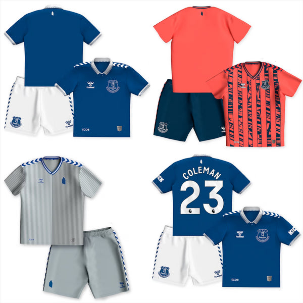 Everton Football Shirt & Shorts Kid's Hummel 2023/24 Kit Set