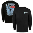 Superman Men's Black T-Shirt Lightning Man Of Steel LS Top