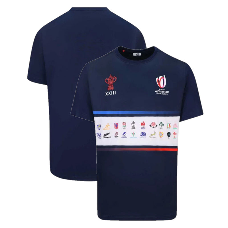 Rugby World Cup 2023 T-Shirt Men's 20 Unions Stripe Top