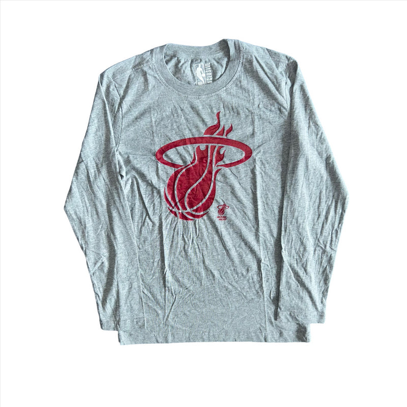 Miami Heat Men's T-Shirt NBA Mono Long Sleeve Grey T-Shirt