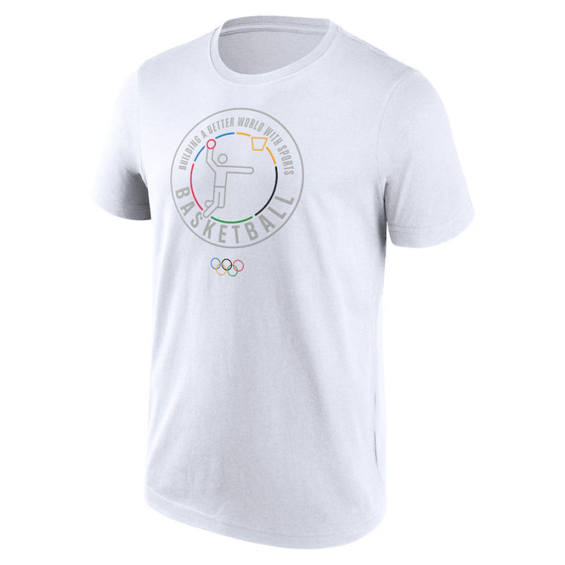 Olympics Collection Men's T-Shirt White Basketball Pictogram Top