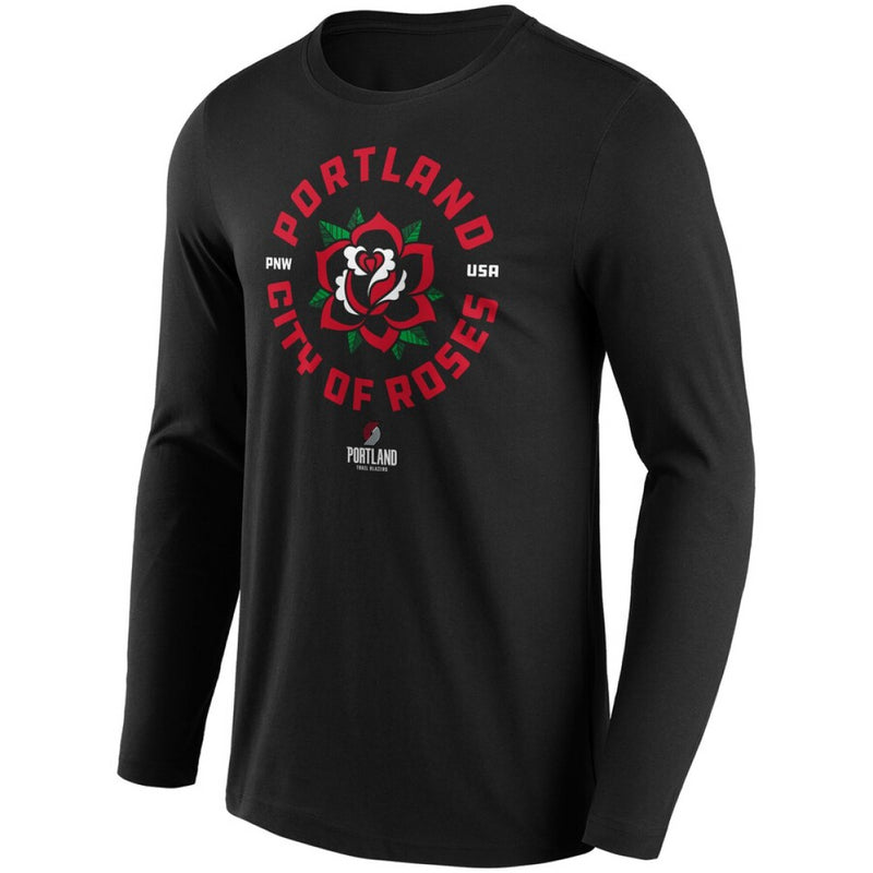Portland Trail Blazers T-Shirt Men's NBA City of Roses LS Top