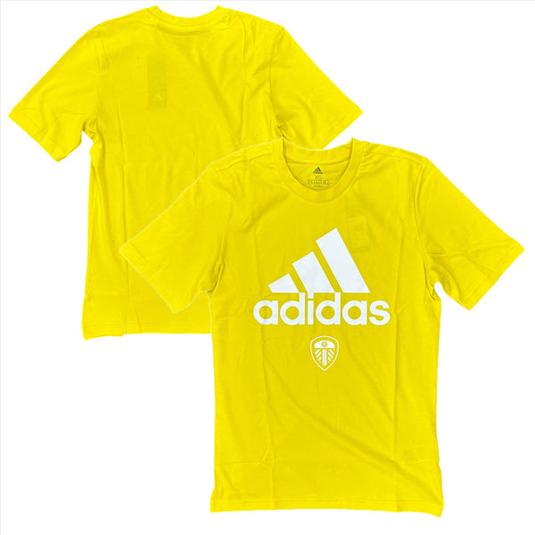 Leeds United Women's T-Shirt adidas Football Yellow Logo Top