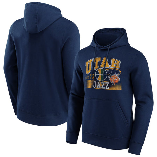 Utah Jazz Men's Hoodie NBA Navy Vintage Vibe Graphic Hoodie