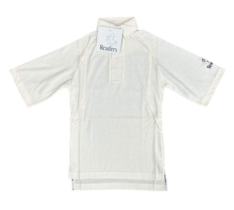 Readers Kid's Cricket Shirt Short Sleeve Whites Polo Top
