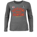 Kansas City Chiefs T-Shirt Women's NFL Super Bowl Grey LS Top