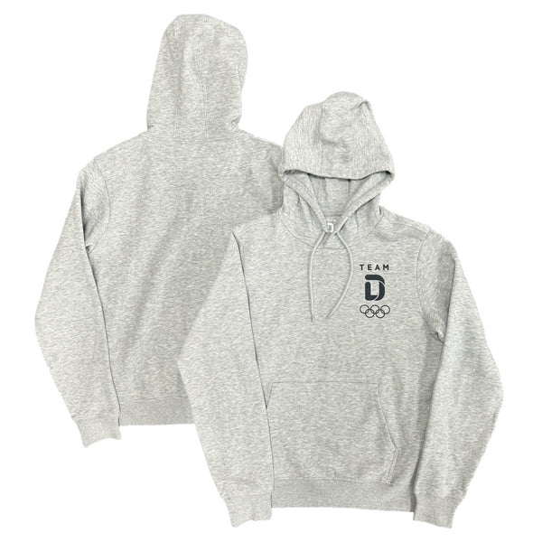 Team D Olympics Hoodie Men's Small Logo Grey Top