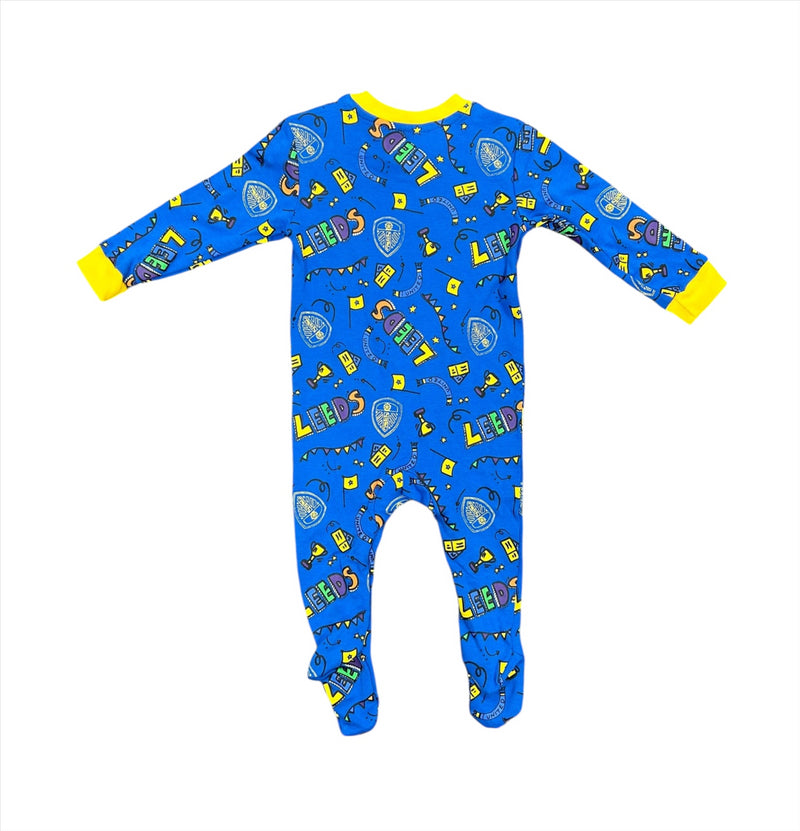 Leeds United Football Sleepsuit LUFC Babygrow Bib Set