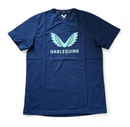 Men's Harlequins Rugby T-Shirt Castore Blue Logo Tee - New