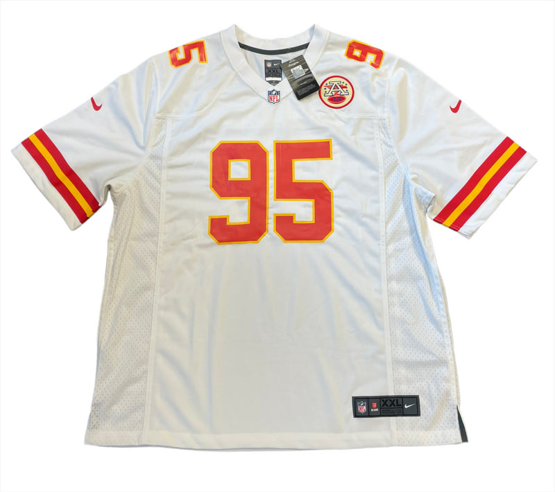 Kansas City Chiefs Jersey Men's Nike NFL Road Top - Jones 95